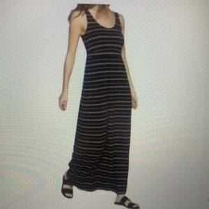 Athleta Patio Black & White Striped Maxi Dress EUC - S